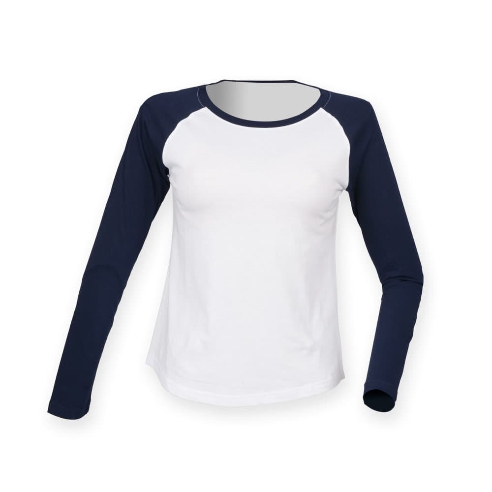 Skinnifit Womens/Ladies Long Sleeve Baseball T-Shirt