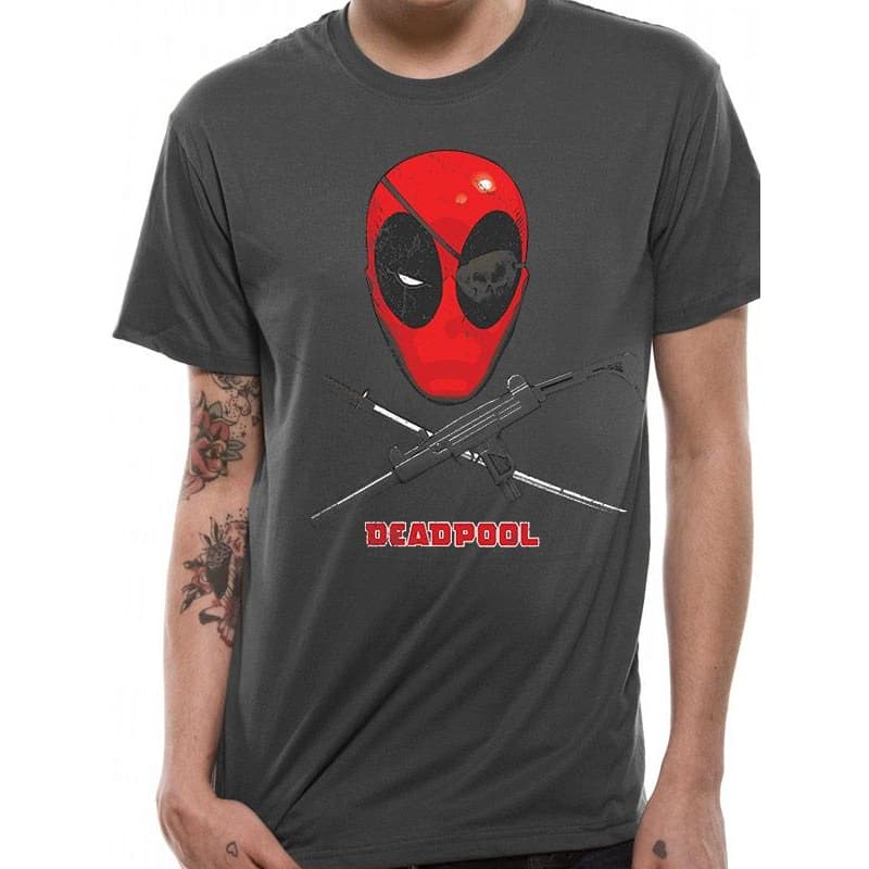 Deadpool Adults Unisex Crossbones Design T-Shirt