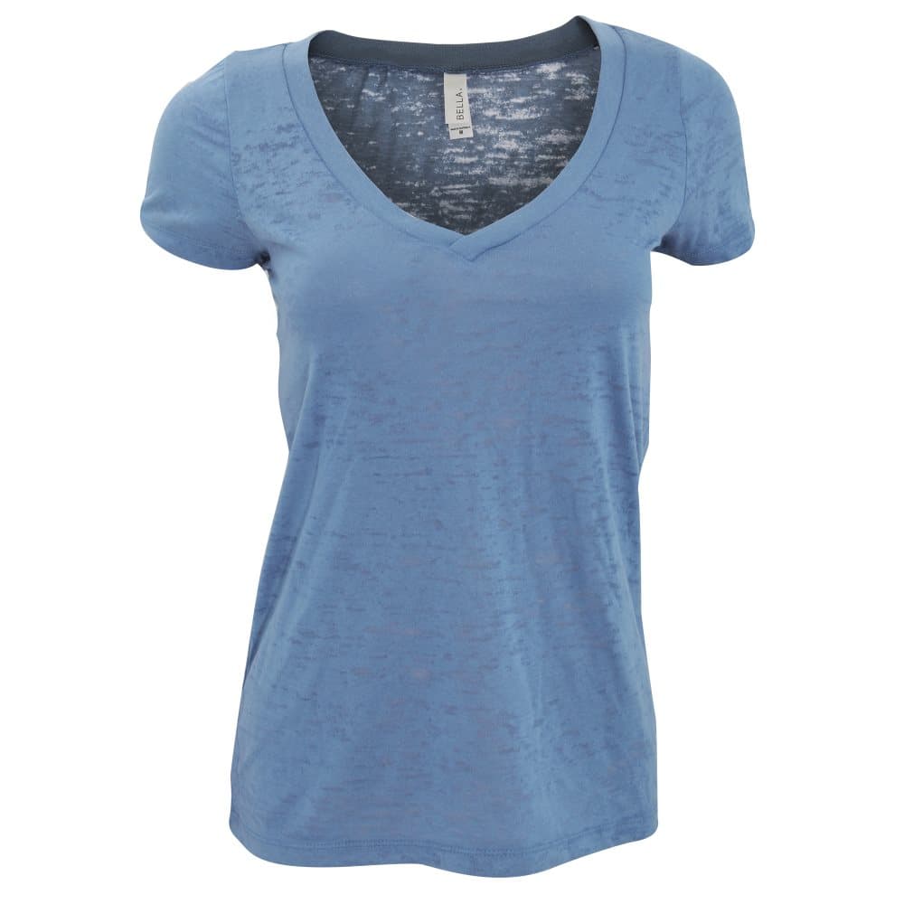 Bella + Canvas Womens/Ladies Burnout V-Neck Short Sleeve T-Shirt