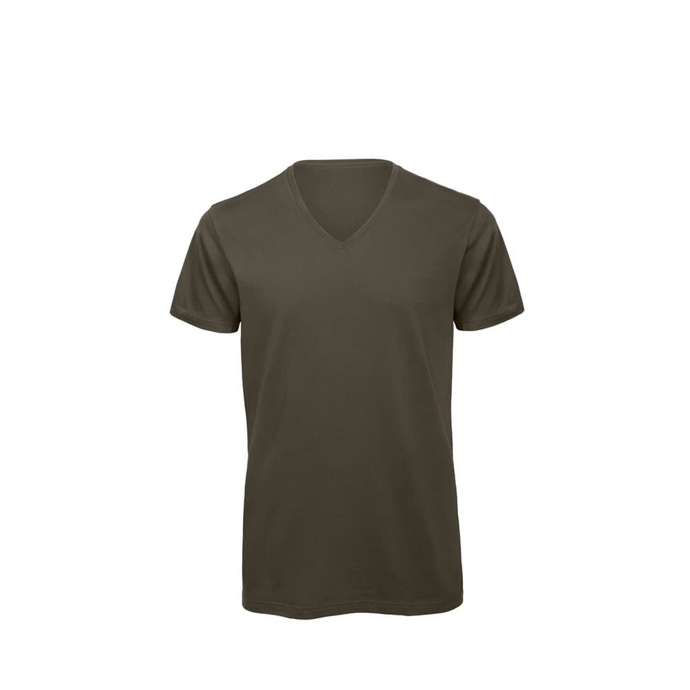 B&C Mens favorit organisk bomull kortärmad V-ringad T-shirt