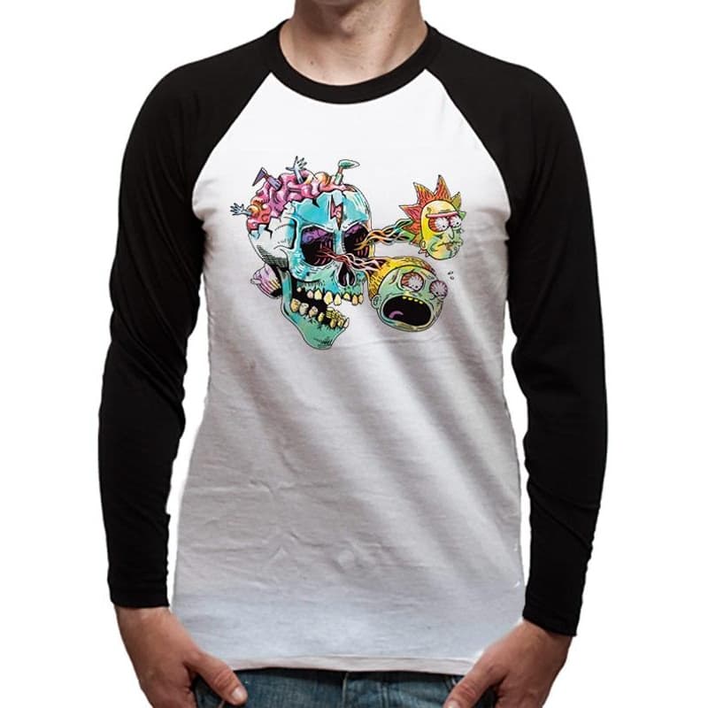 Rick And Morty Adults Unisex Adults Skull Eyes Baseball Shirt