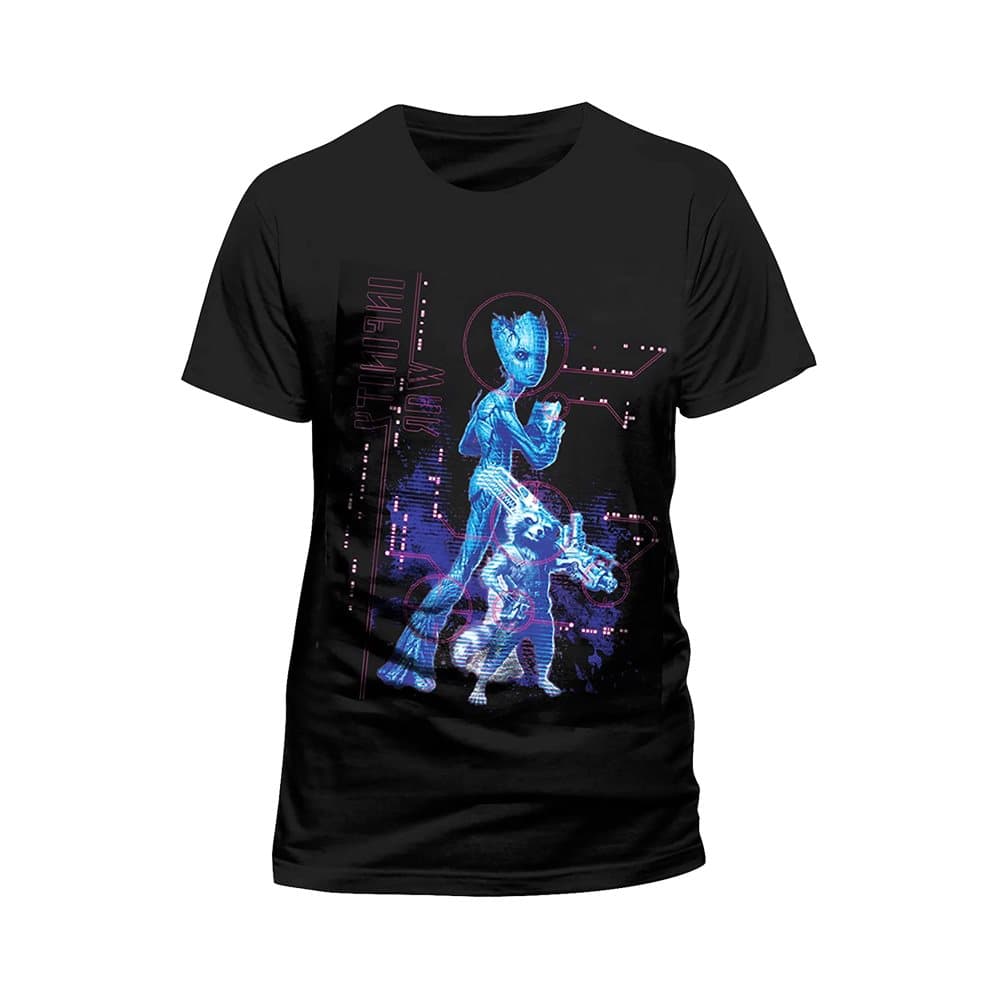 Avengers Unisex Adults Neon Infinity War Groot Print T-Shirt