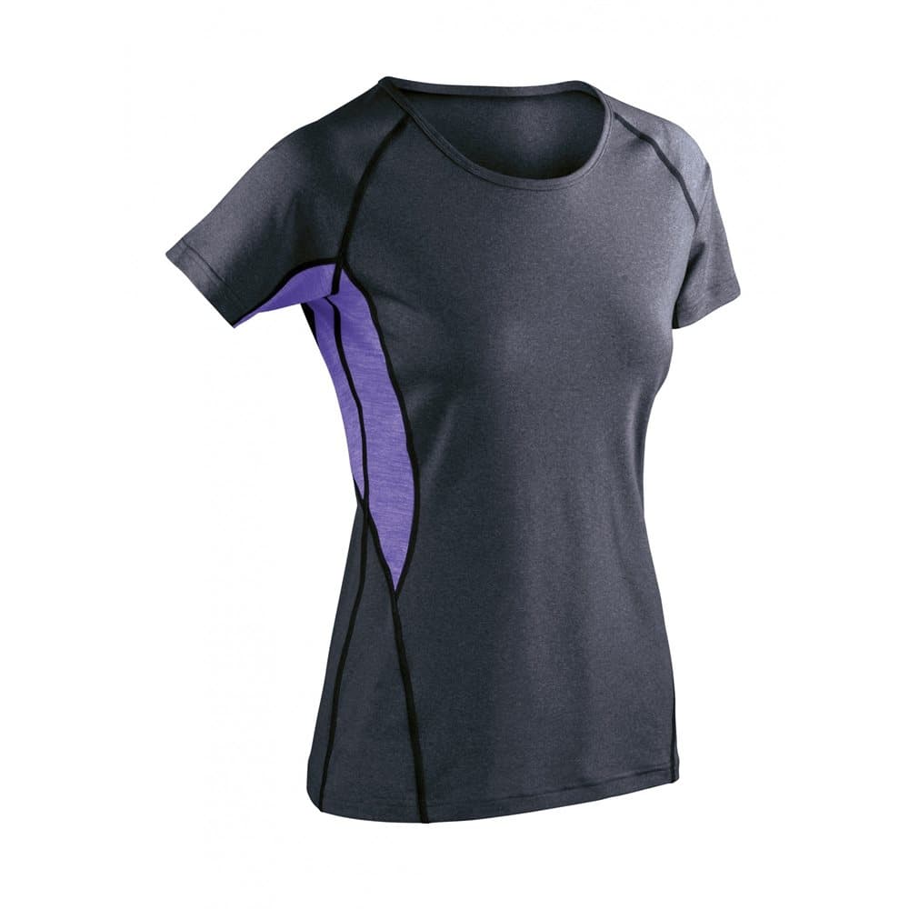 Spiro Kvinnors / damer Fitness Tech Panel Marl T-shirt