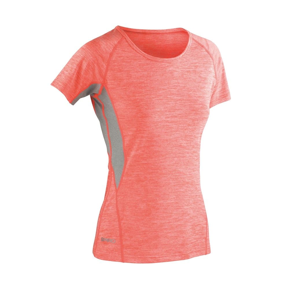 Spiro Kvinnors / damer Fitness Tech Panel Marl T-shirt