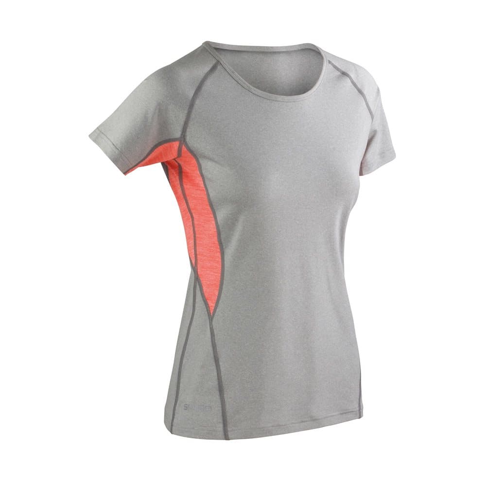 Spiro Kvinnors / damer Fitness Tech Panel Marl T-shirt