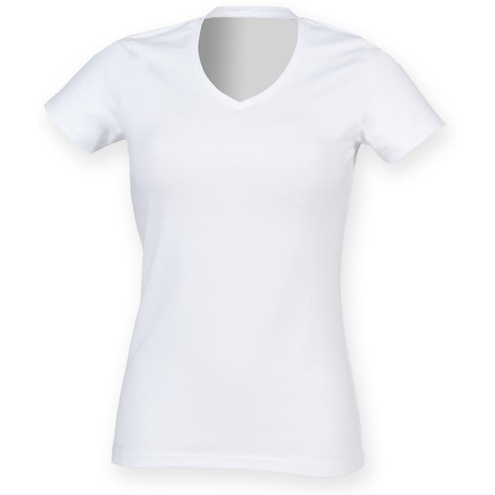 Skinni Fit Womens/Ladies Feel Good Stretch V-Neck Short Sleeve T-Shirt