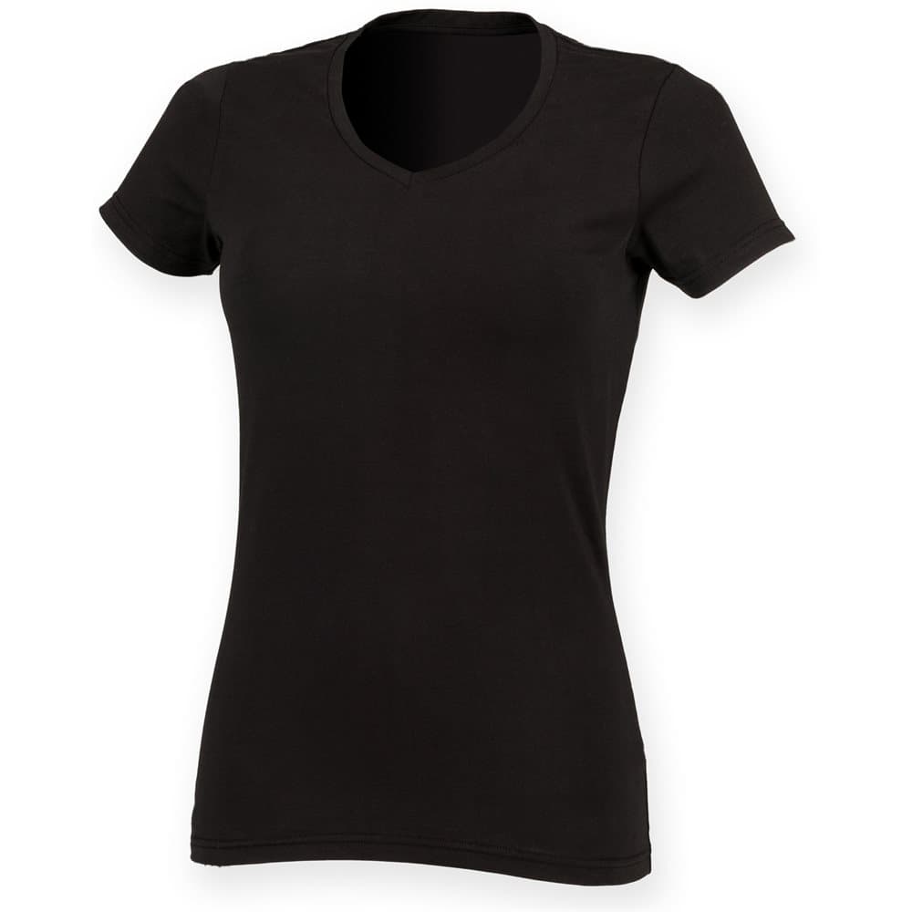 Skinni Fit Womens/Ladies Feel Good Stretch V-Neck Short Sleeve T-Shirt