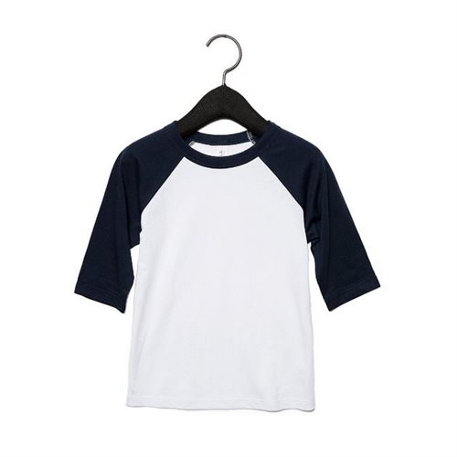 Bild av Bella + Canvas Barn 3/4 ärm baseball T-shirt