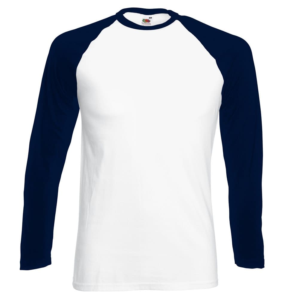 Fruit Of The Loom Mens Long Sleeve Baseball T-Shirt