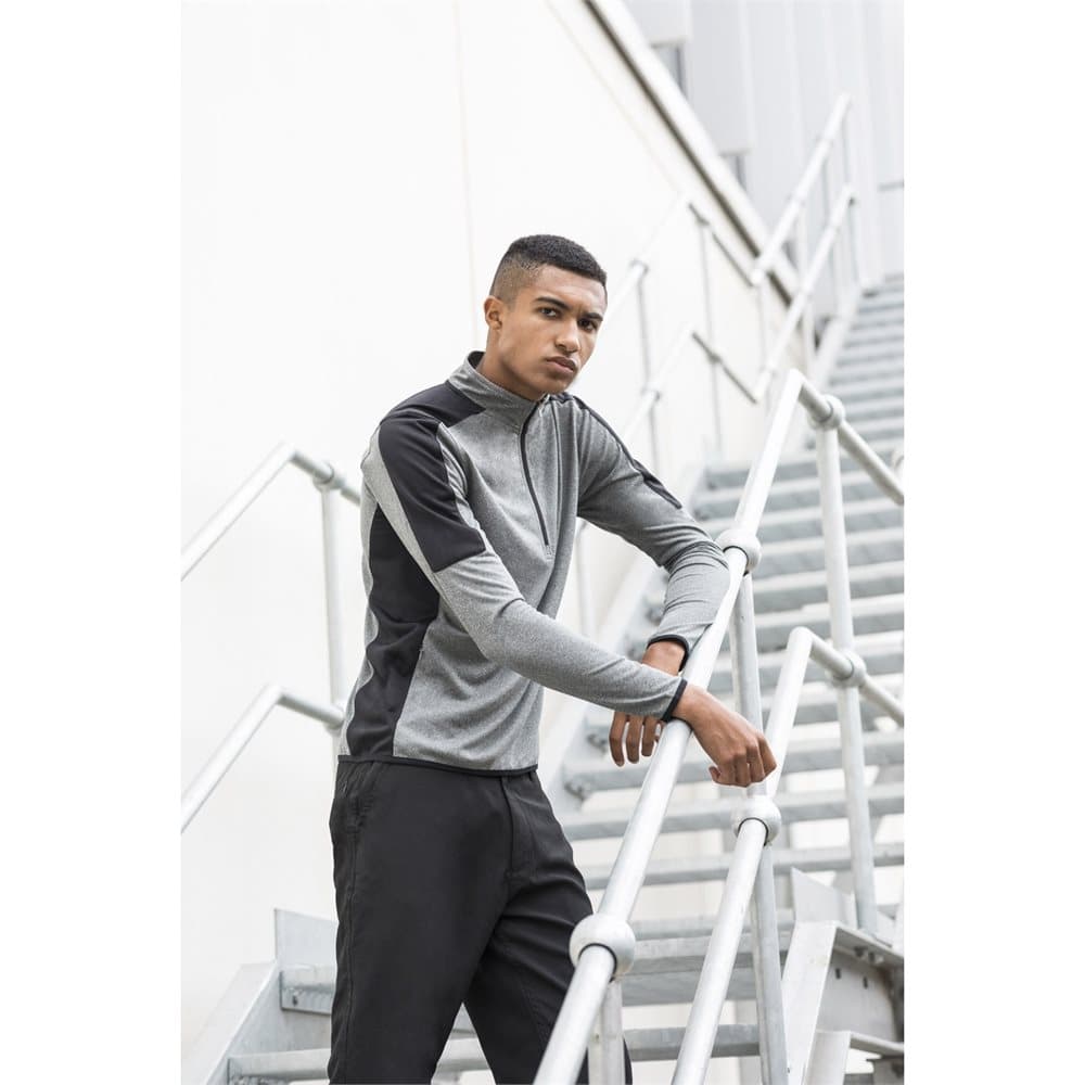 Finden & Hales Mens Contrast Zip Neck Midlayer Top