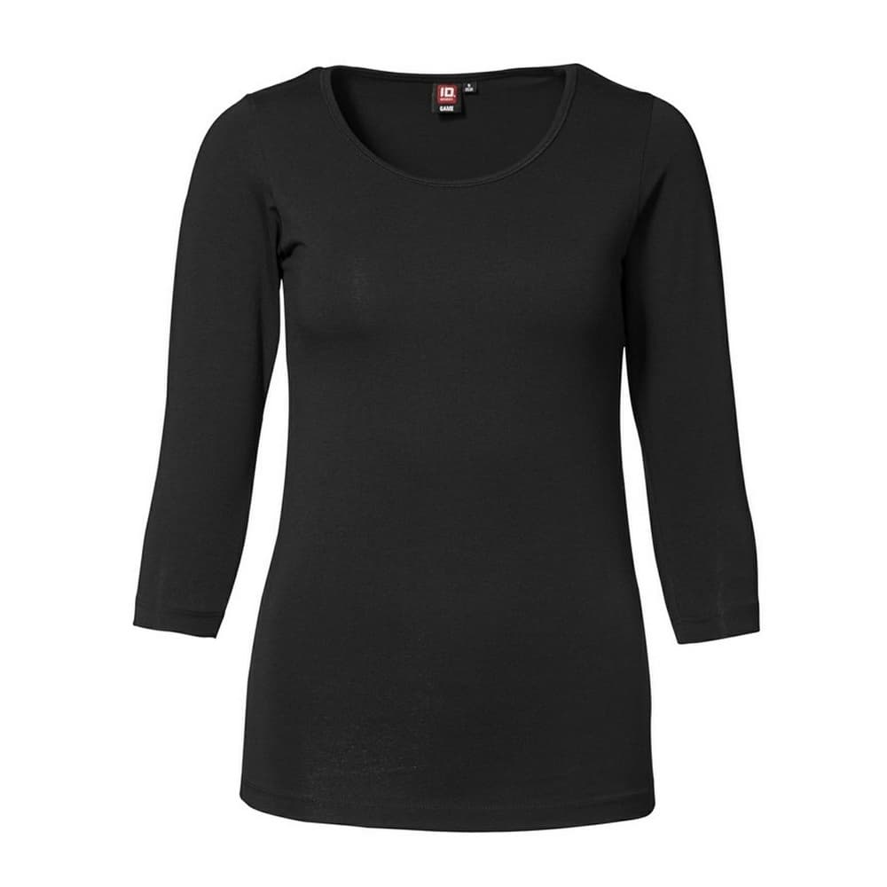ID Womens/Ladies 3/4 Sleeve Stretch Fitted T-shirt
