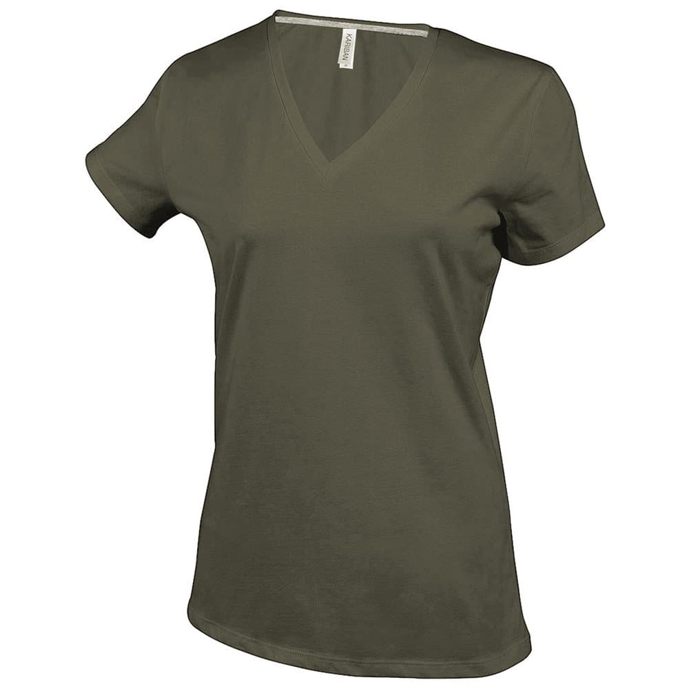Kariban Womens/Ladies Feminine Fit Short Sleeve V Neck T-Shirt