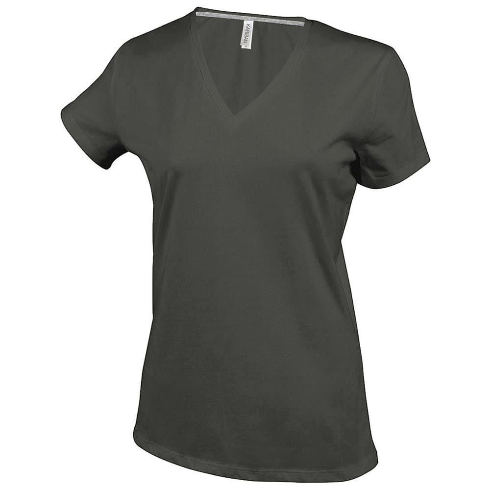 Kariban Womens/Ladies Feminine Fit Short Sleeve V Neck T-Shirt
