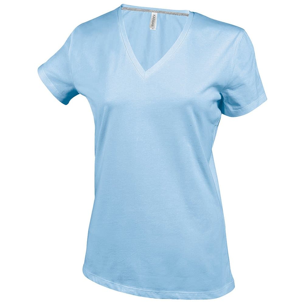 Kariban Womens/Ladies Feminine Fit Short Sleeve V Neck T-Shirt
