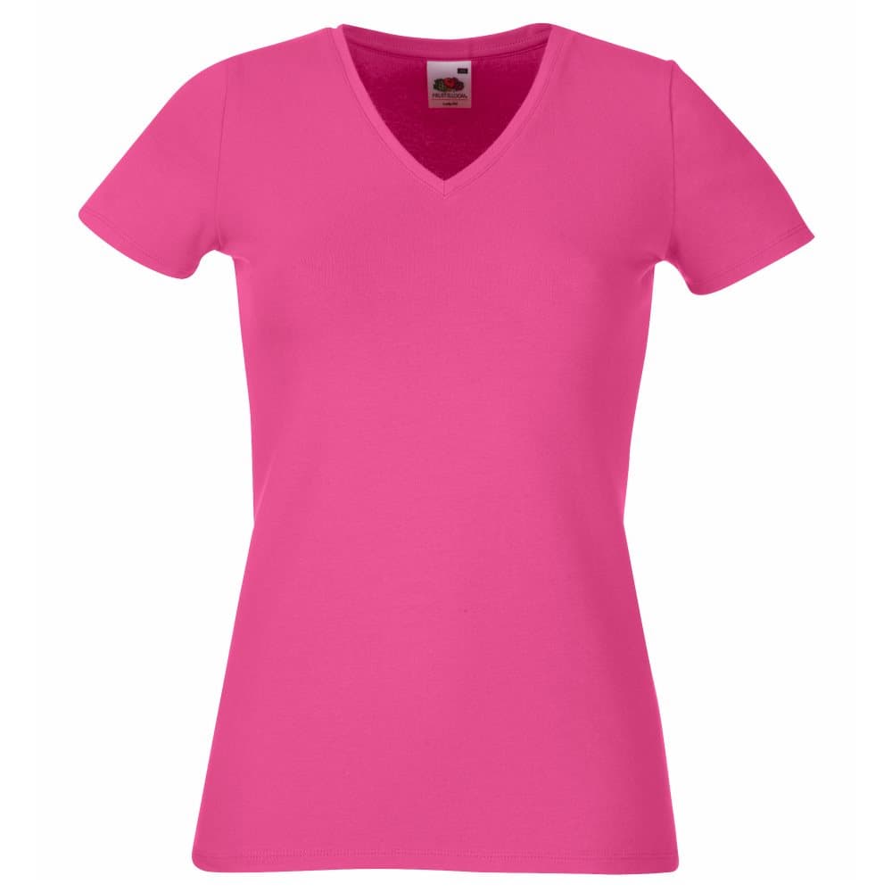 Fruit Of The Loom Ladies/Womens Lady-Fit V-Neck Short Sleeve T-Shirt