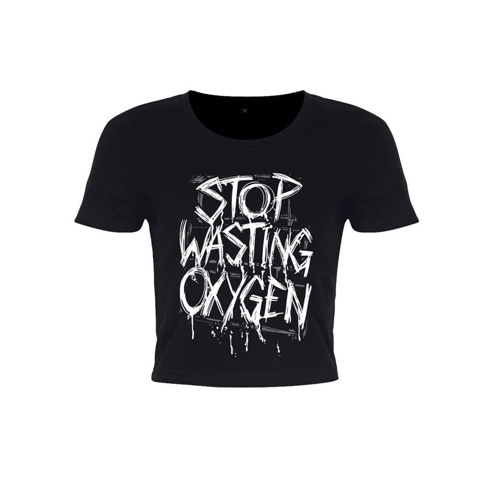 Grindstore Ladies/Womens Stop Wasting Oxygen Crop Top