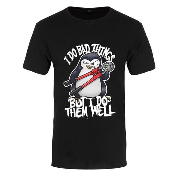 Psycho Penguin Mens  I Do Bad Things Premium T-Shirt