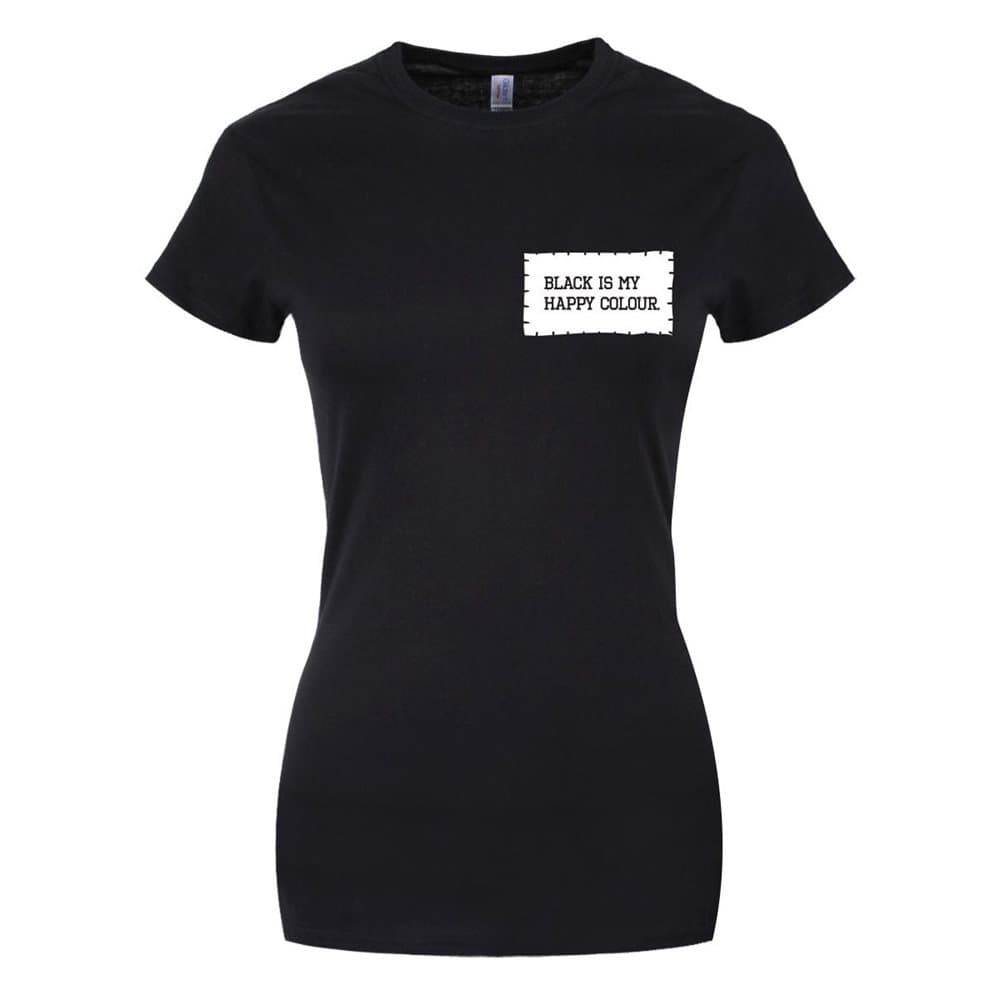 Grindstore Womens/Ladies Black Is My Happy Colour Black T-Shirt