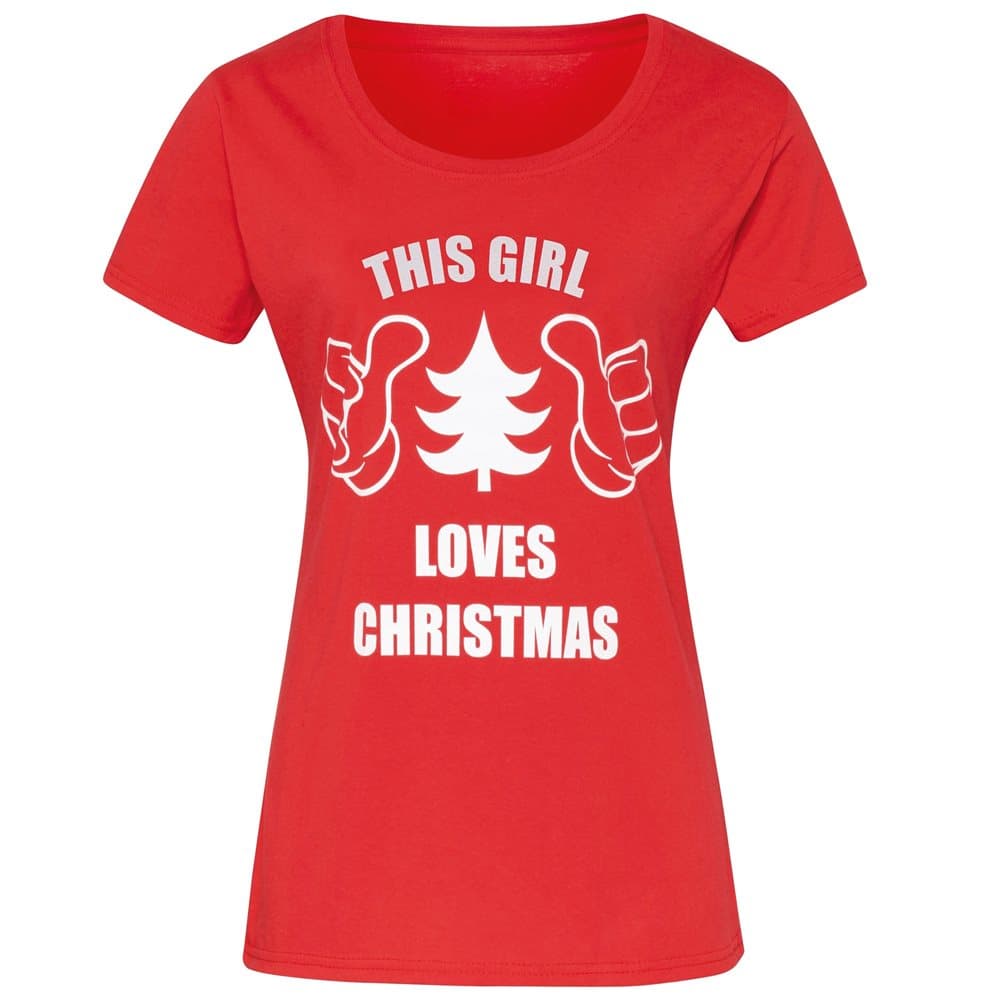 Christmas Shop Womens/Ladies This Girl Loves Christmas Short Sleeve T-Shirt