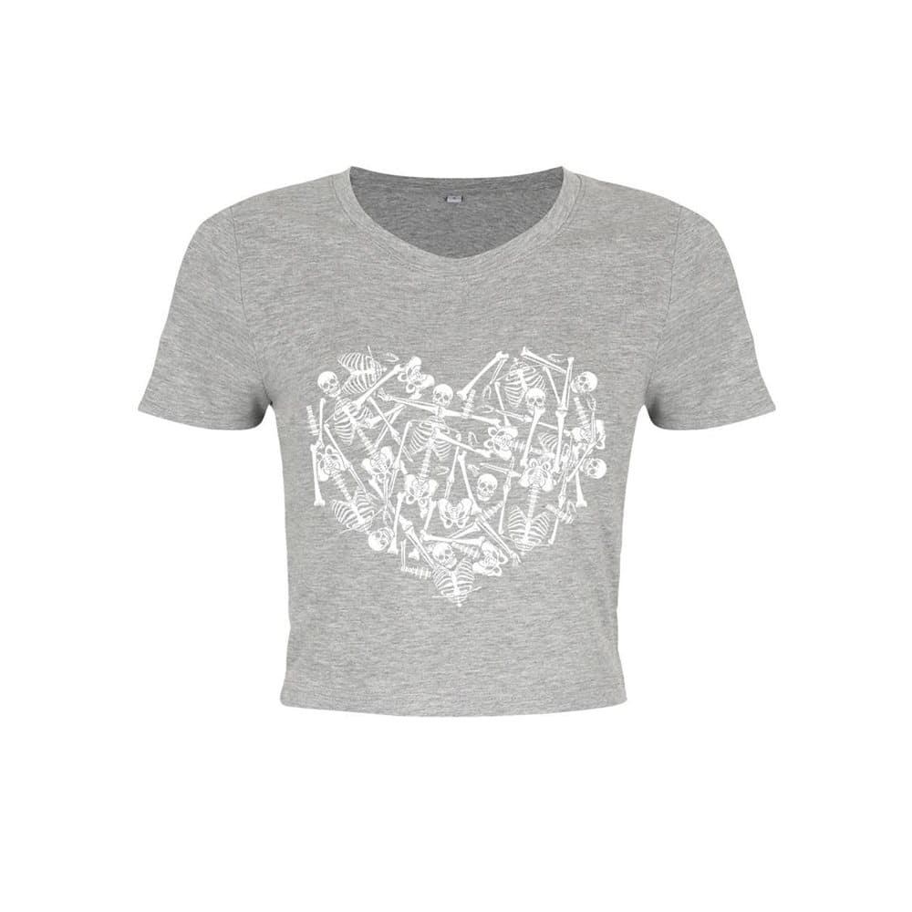 Unorthodox Collective Womens/Ladies Skeleton Heart Crop Top
