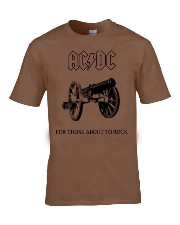 AC/DC For Those about to rock Brown mens t-shirt