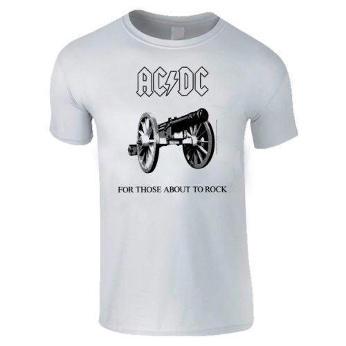 Bild av Ac/Dc For Those About To Rock White Mens T-Shirt