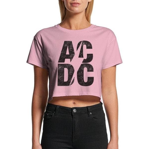Ac/Dc - Stacked Logo Crop Top Naisten T-Paita