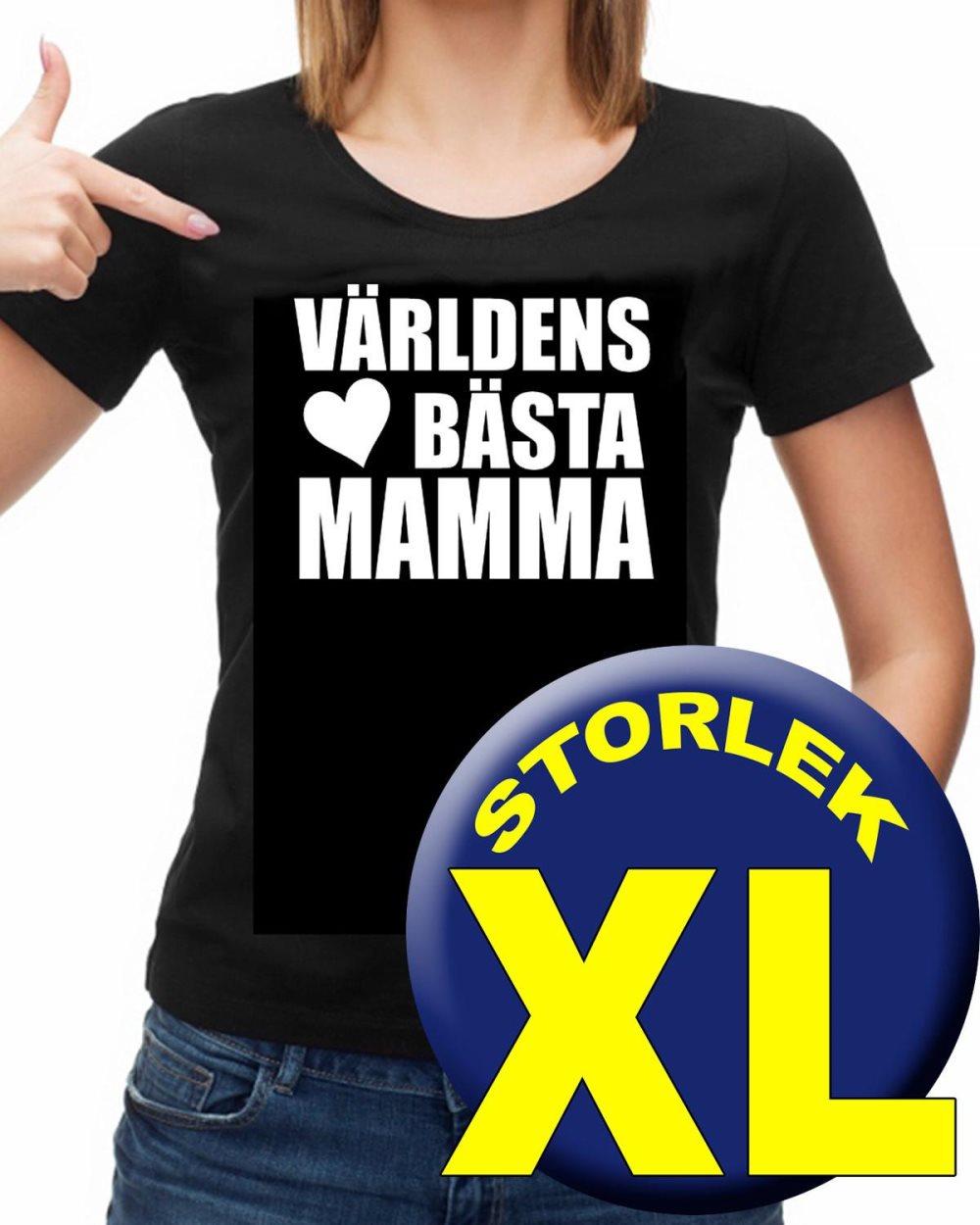 Dam T-shirt  - Världens bästa Mamma heart tröja