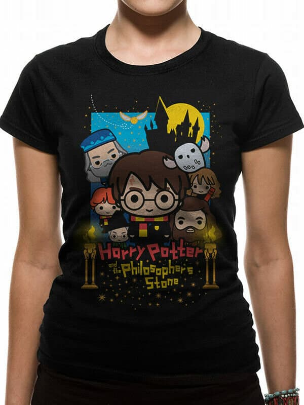 Harry Potter - Cute Poster Art Fotl Fitted  T-Skjorter. Kvinner