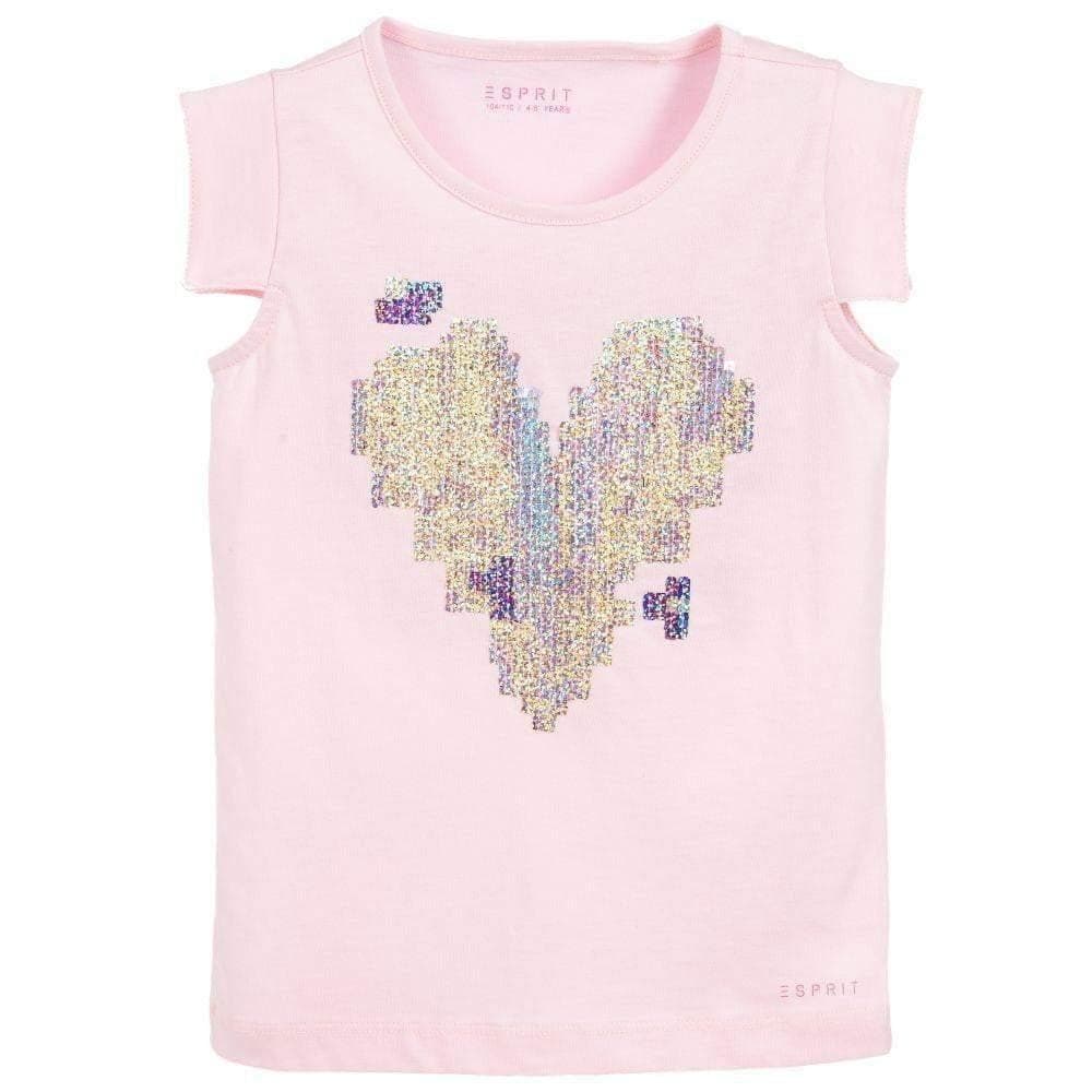 Esprit Girls SS Sequin T-skjorte - Rosa