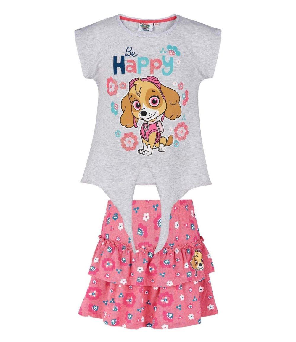 Paw Patrol T-skjorte og Skjort Set, Grå-Rosa