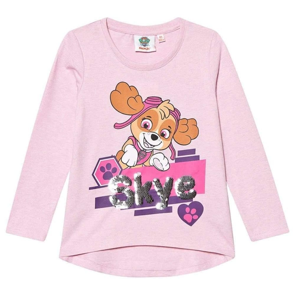 Paw Patrol T-skjorte med Vendbare Paljetter - Rosa