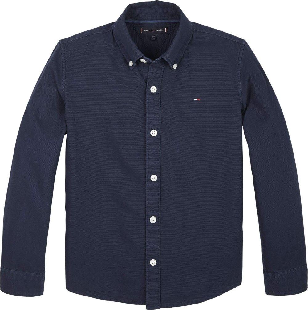 Tommy Hilfiger - OVERDYE DOBBY SHIRT - Navy