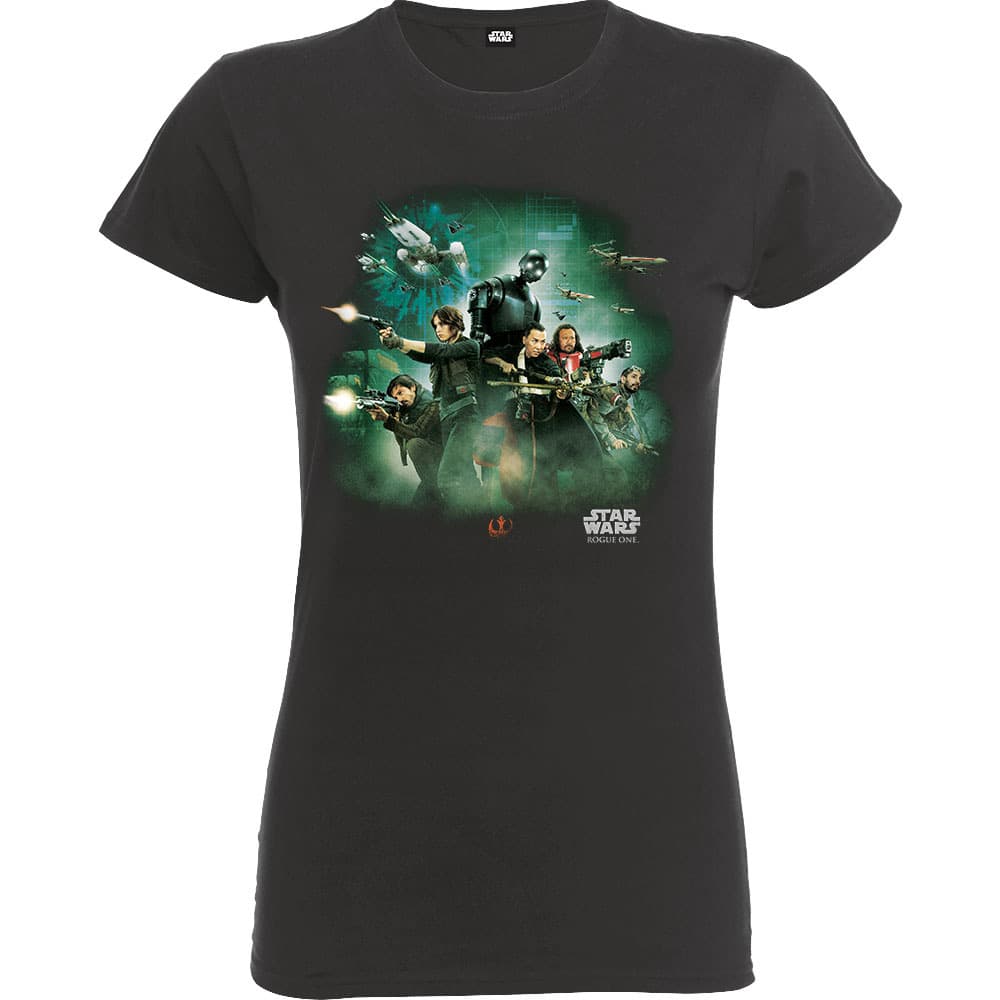Star Wars Kids Tee (Girls): Rogue One Poster (Slim Fit) (12 - 13 Years)