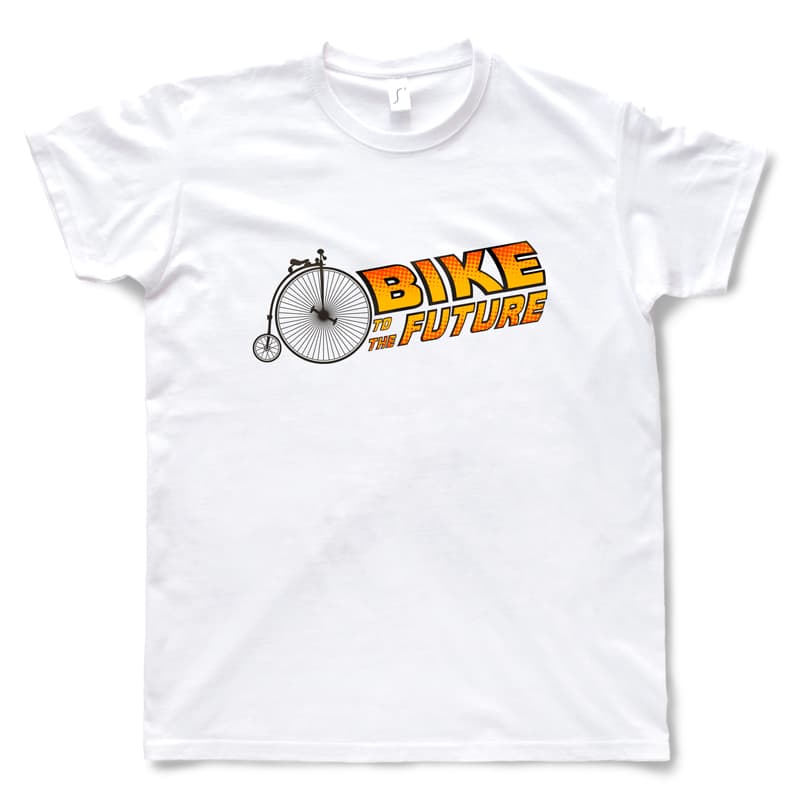 Hvid T-shirt Maend - Cykel design