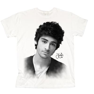 One Direction Ladies T-Shirt: Zayn Solo B&W (Skinny Fit) (X-Large)