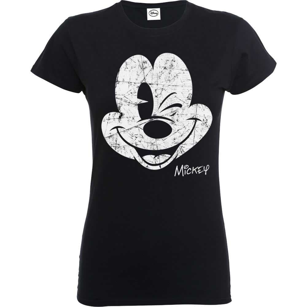 Disney Ladies's Tee: Mickey Mouse Beaten Face (Large)