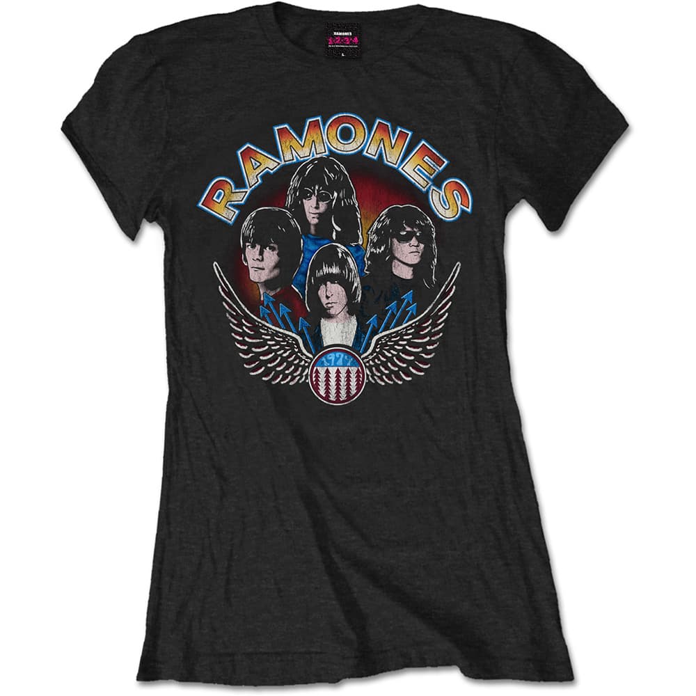 Ramones Ladies Tee: Vintage Wings Photo (X-Large)