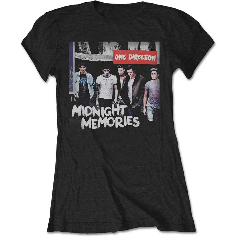 One Direction Ladies Tee: Midnight Memories (Skinny Fit) (Medium)