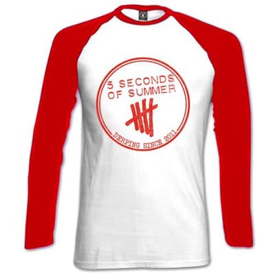 5 Seconds of Summer Ladies Raglan T-Shirt: Derping Stamp (Medium)