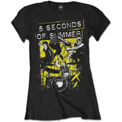 5 Seconds of Summer Ladies T-Shirt: Live! (Small)