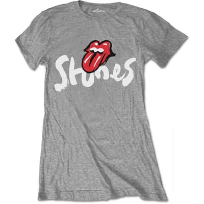 The Rolling Stones Ladies T-Shirt: No Filter Brush Strokes (Medium)
