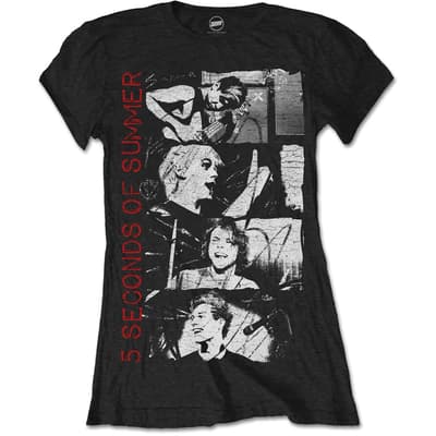5 Seconds of Summer Ladies T-Shirt: Photo Stacked (Large)