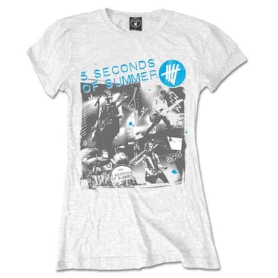 5 Seconds of Summer Ladies T-Shirt: Live Collage (X-Large)