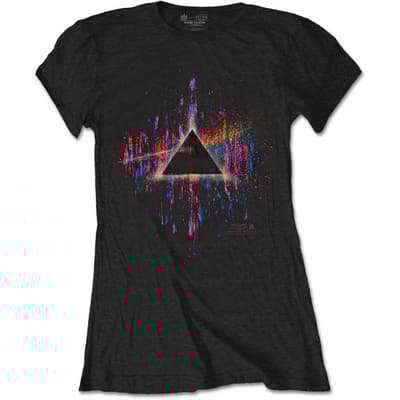 Pink Floyd Ladies T-Shirt: Dark Side of the Moon Pink Splatter (XX-Large)