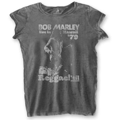 Bob Marley Ladies Burn Out T-Shirt: Hawaii (Small)