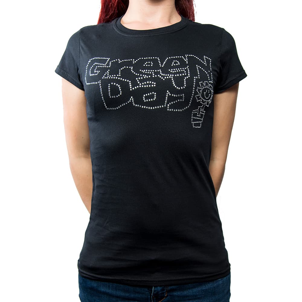 Green Day Ladies Fashion Tee: Flower Pot (Diamante) (XX-Large)