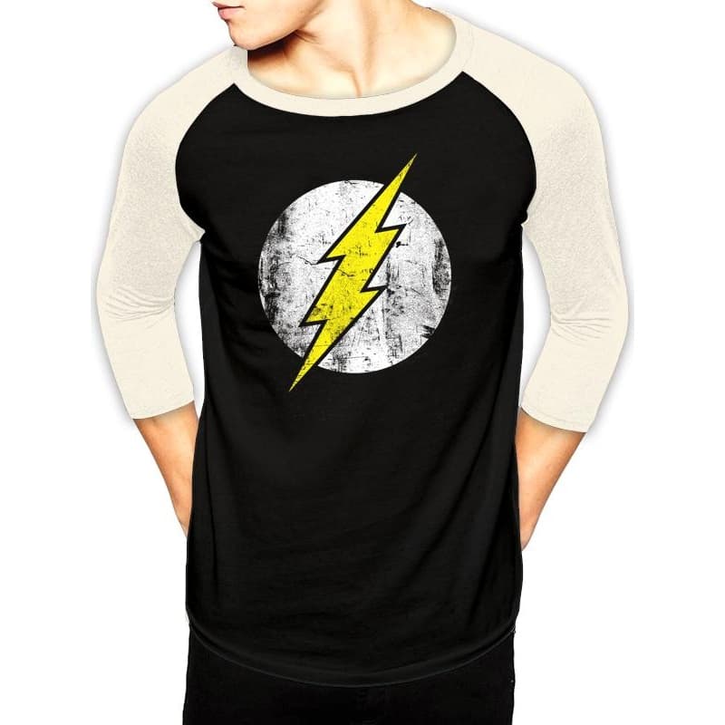 Flash Unisex Adults Distressed Logo Baseball Shirt