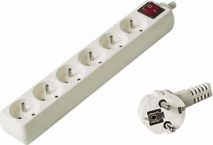 Standard PremiumCord power strip 6 sockets 7m white (pp6k07)