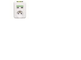 Johdoton logo 1 pistorasia, 2x USB